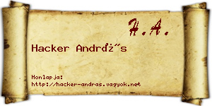 Hacker András névjegykártya