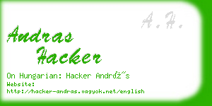 andras hacker business card
